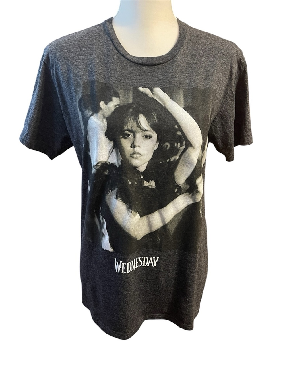 Wednesday Graphic T-Shirt Charcol Gray Size XL Wednesday Addams Casual Goth